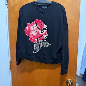 Ted Baker Black Sweatshirt with Pink Floral Applique